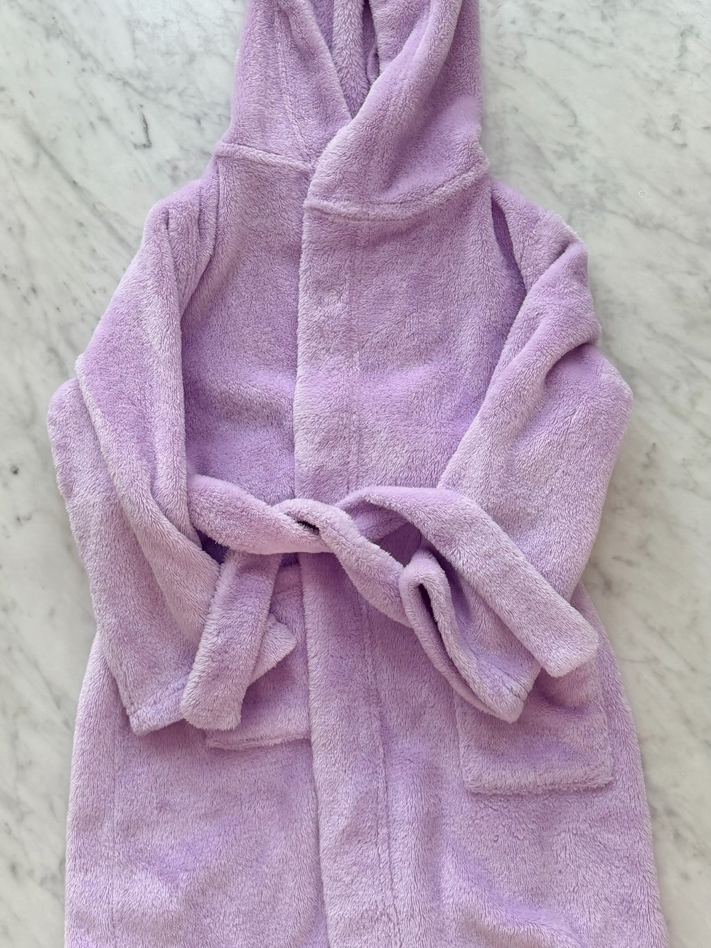 Lands' End Kids Plush Hooded Robe in Lavender